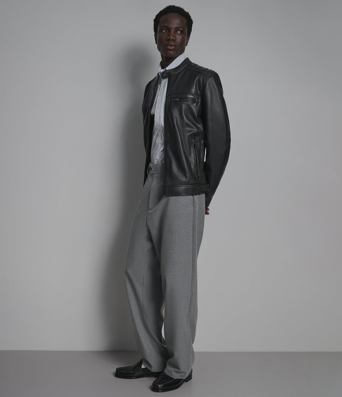 Ethan Leather Racer Jacket