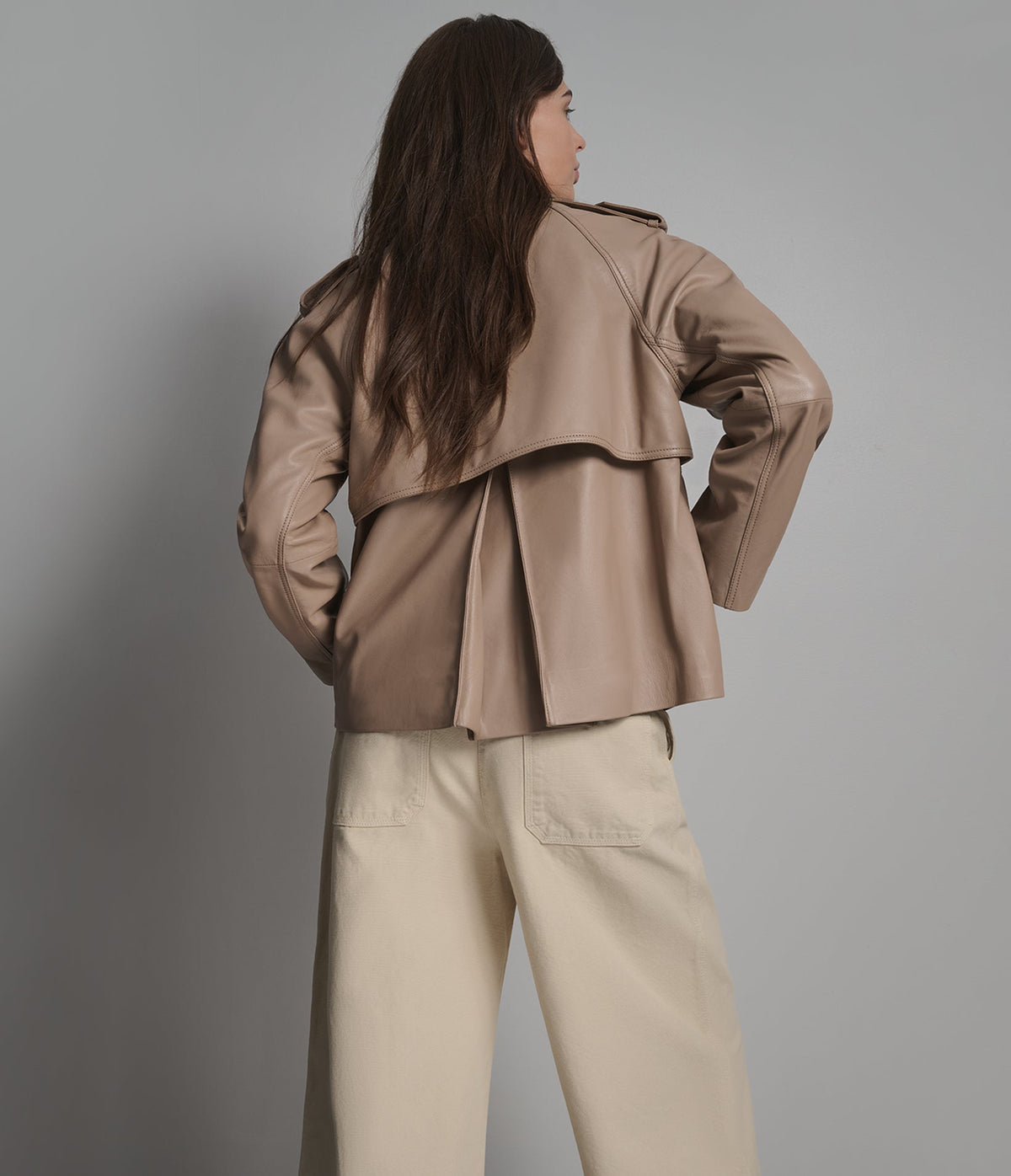 Teagan Double-breasted Short Trench Jacket