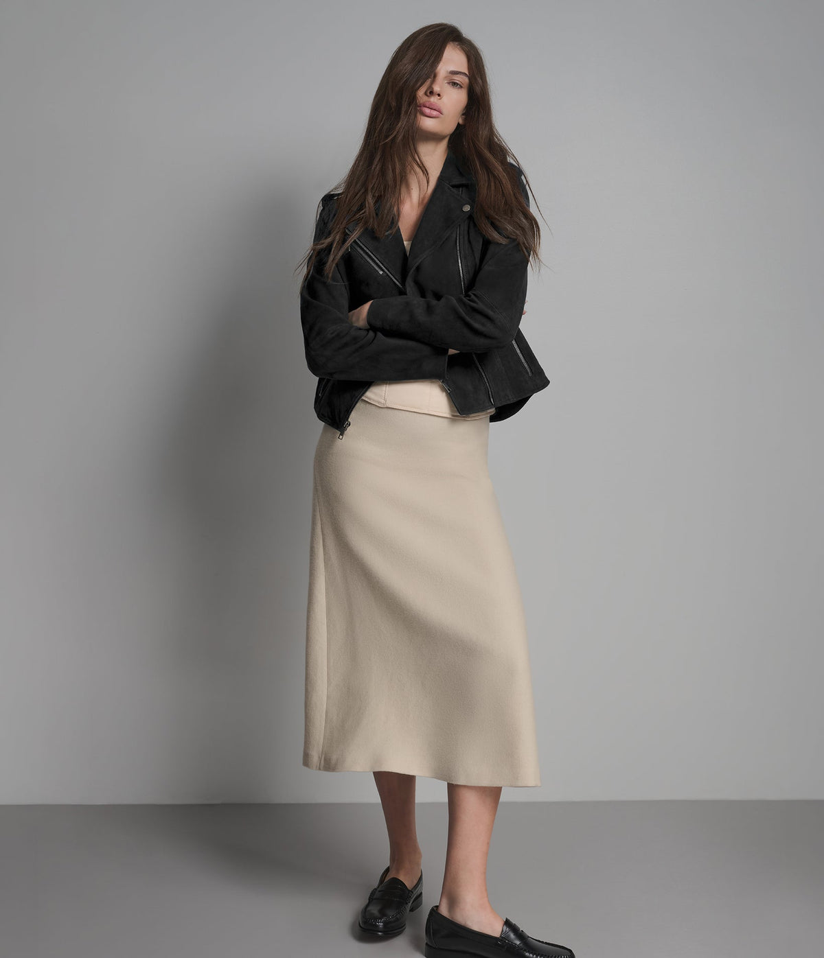 Madeline Suede Quilted Moto Jacket
