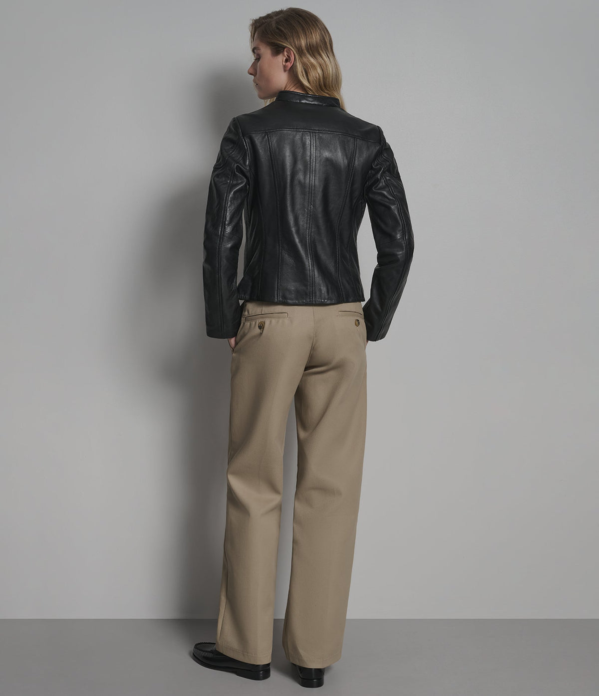 Caitlin Leather Scuba Jacket