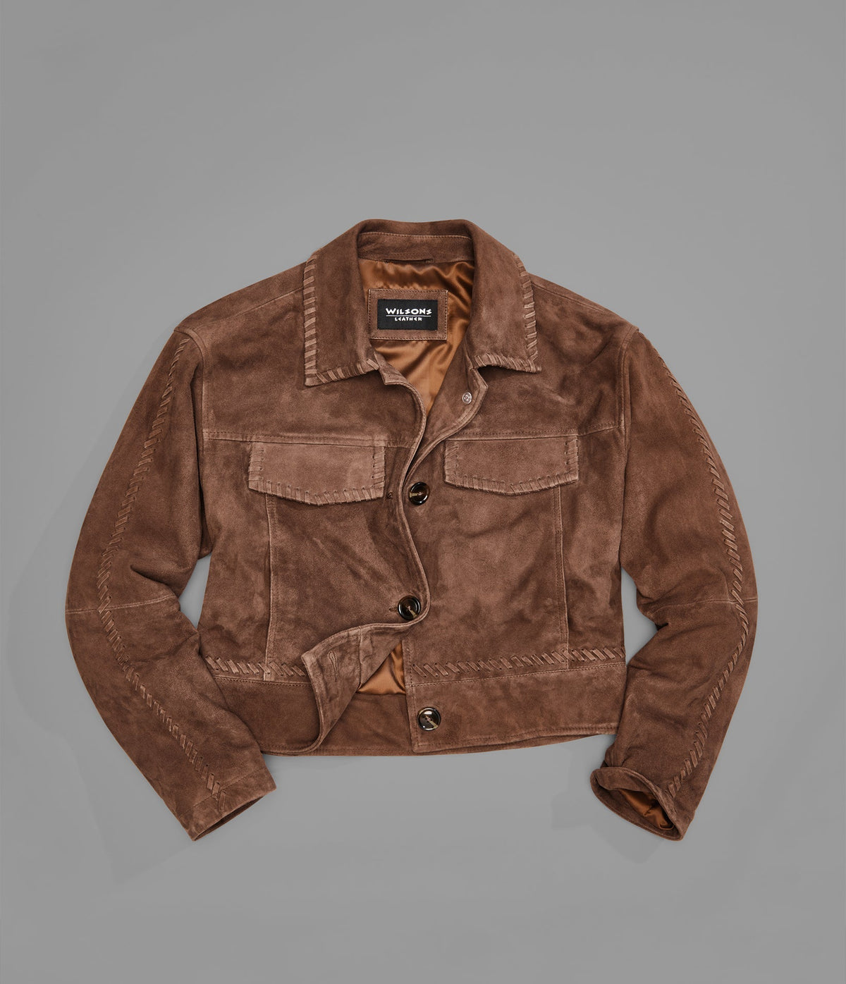 Vivianne Lightweight Suede Trucker Jacket