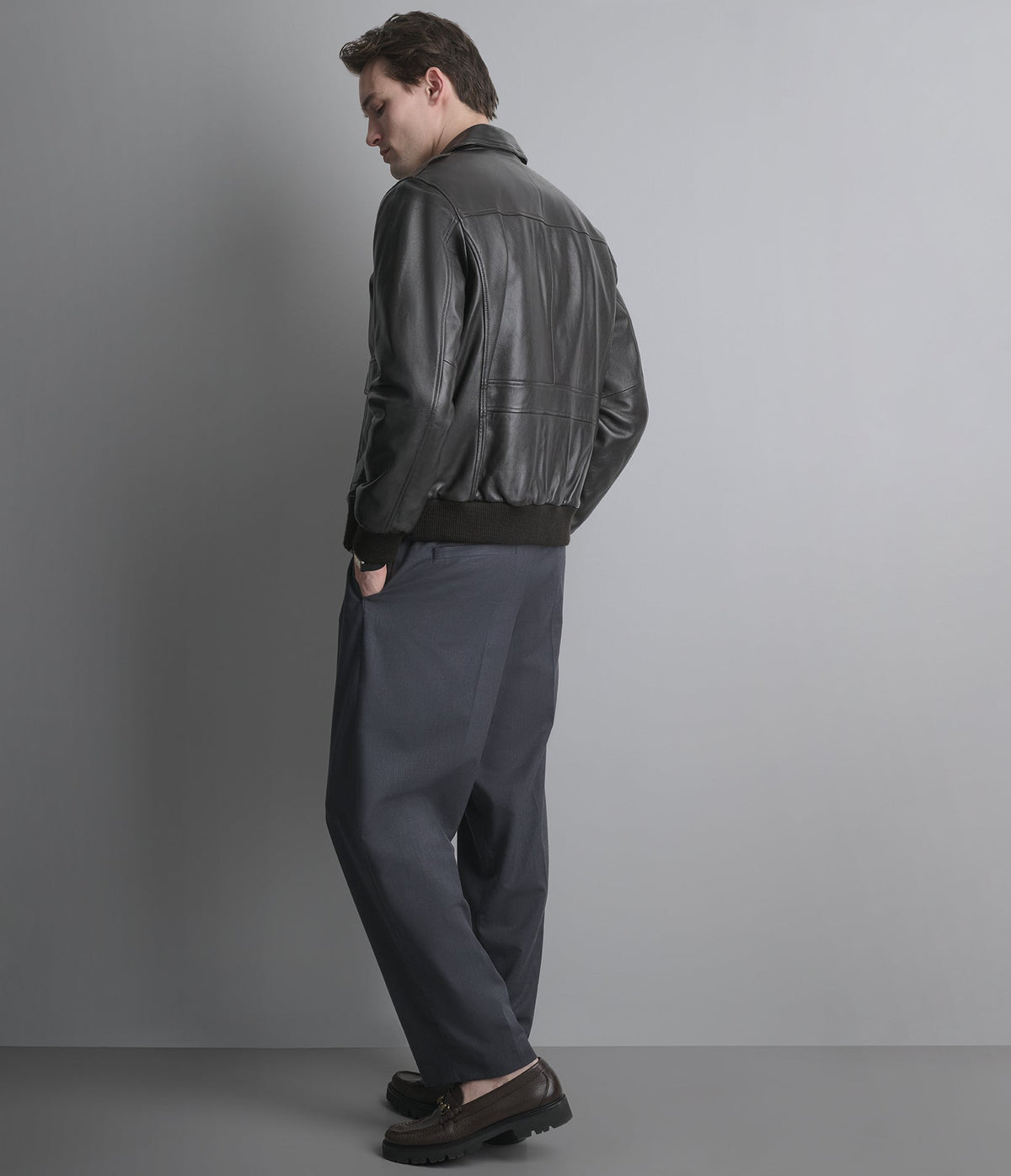 Chris Leather Bomber Jacket