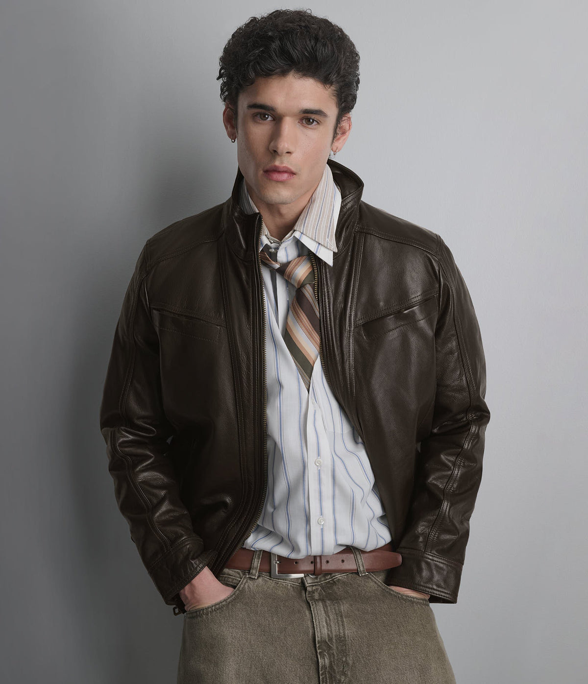 Sean Vintage Leather Racer Jacket