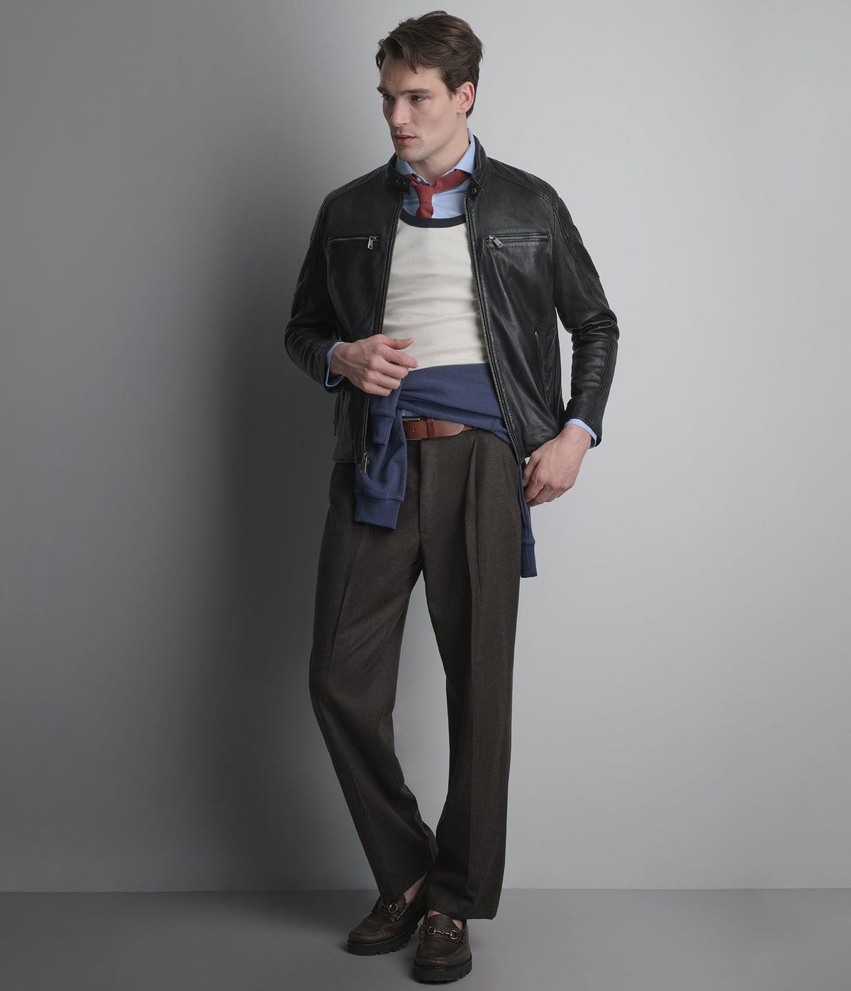 Lance Collarless Moto Jacket