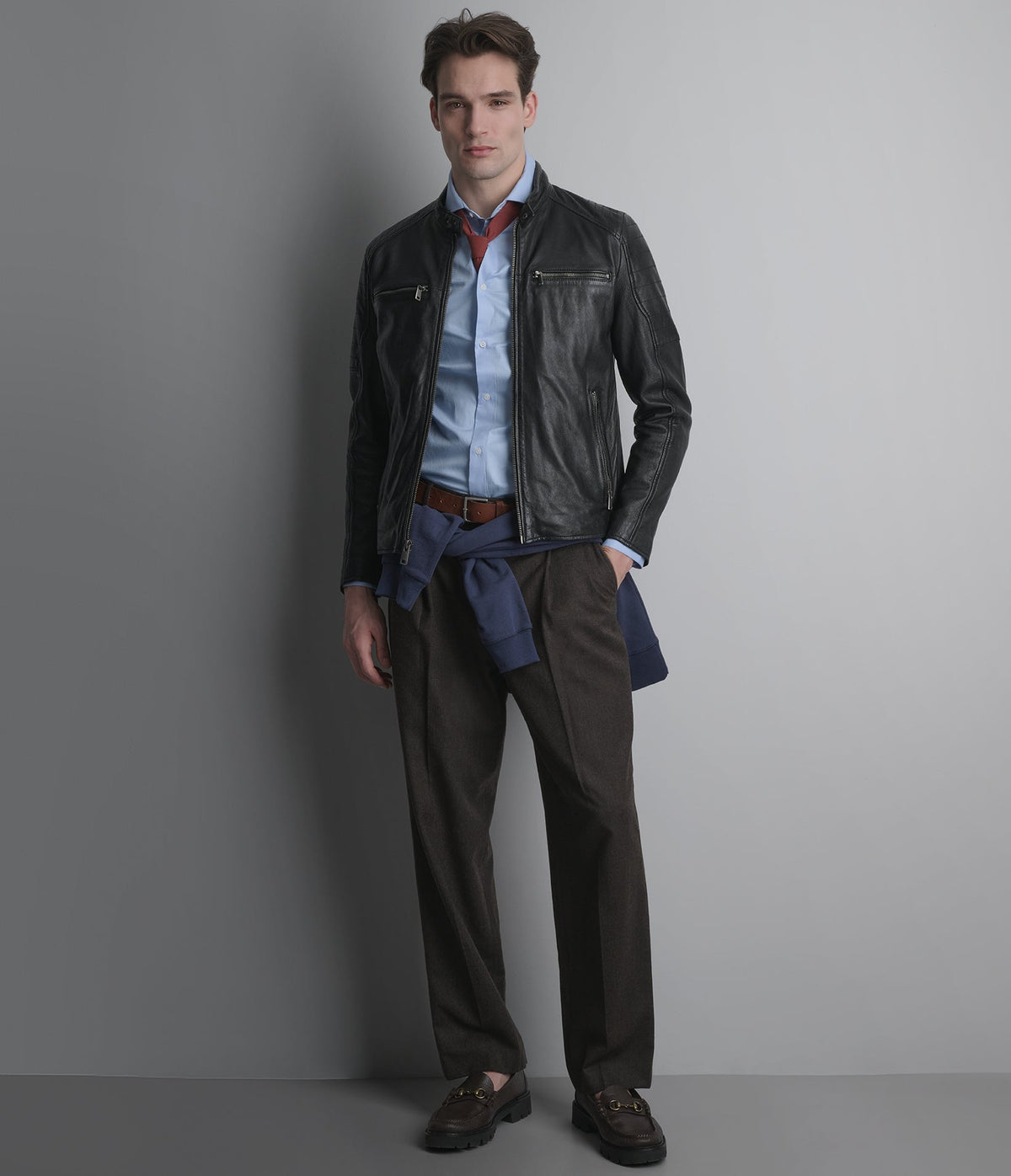 Lance Collarless Moto Jacket