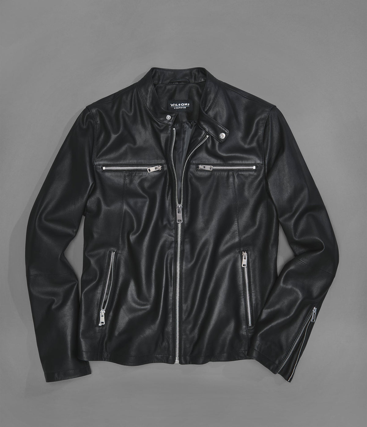 Quinton Lightweight Leather Racer Jacket