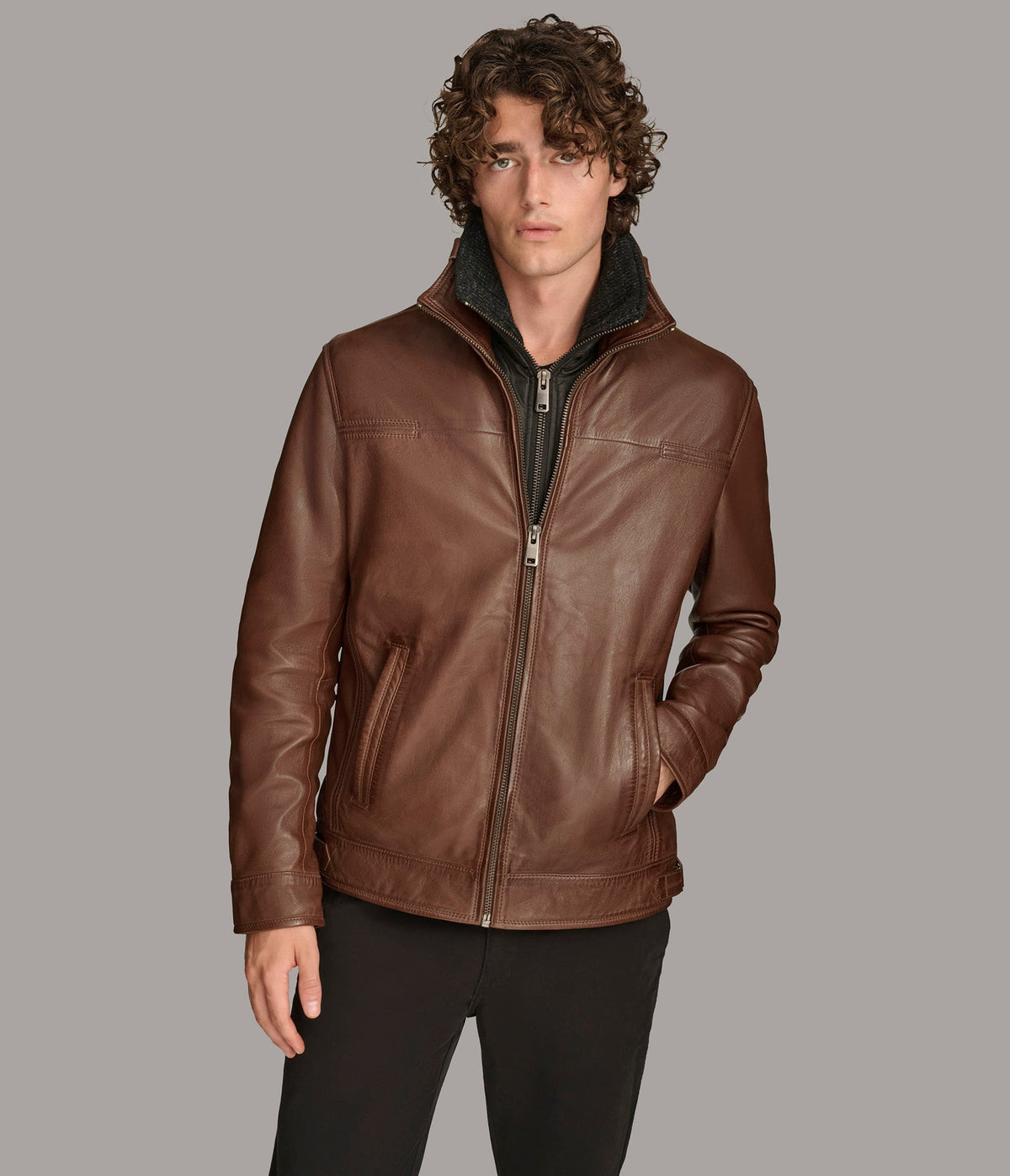 Jett Leather Jacket with Removable Hood