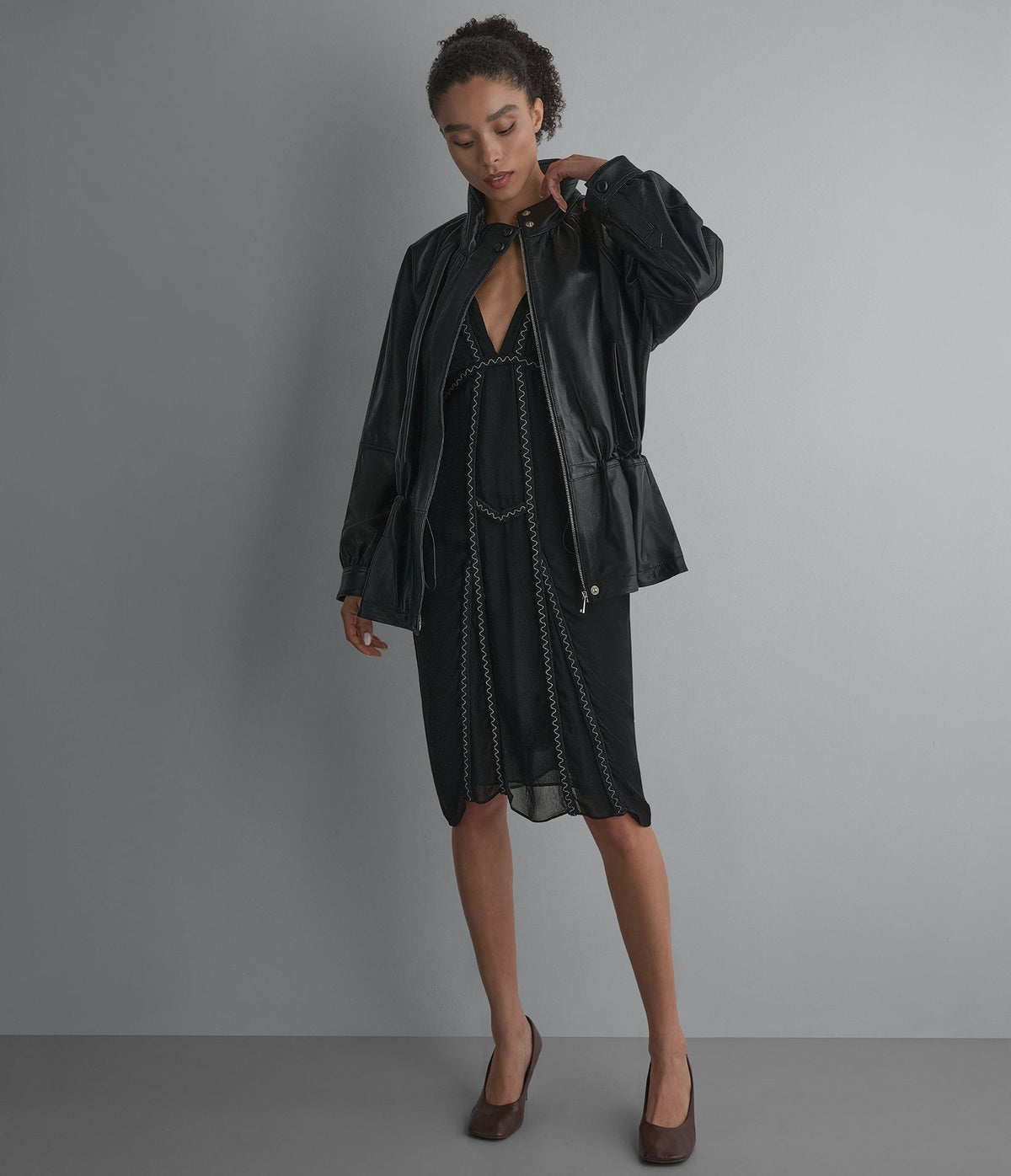 Allision Leather Anorak