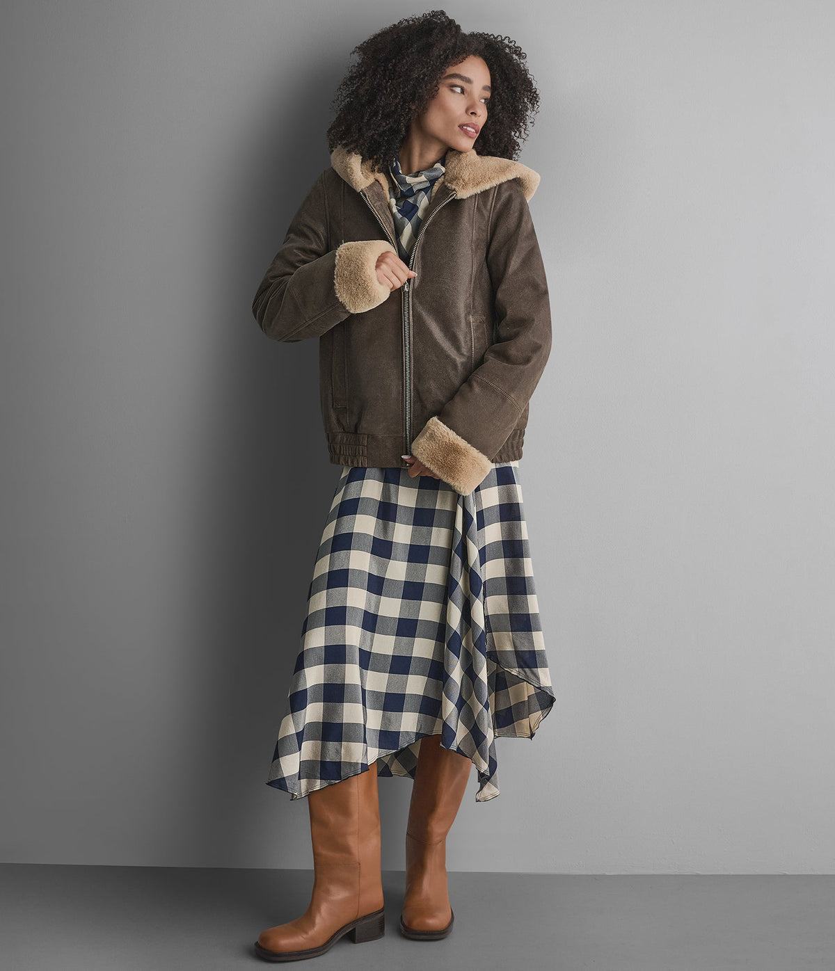 Vanessa Short Faux Fur Leather Jacket