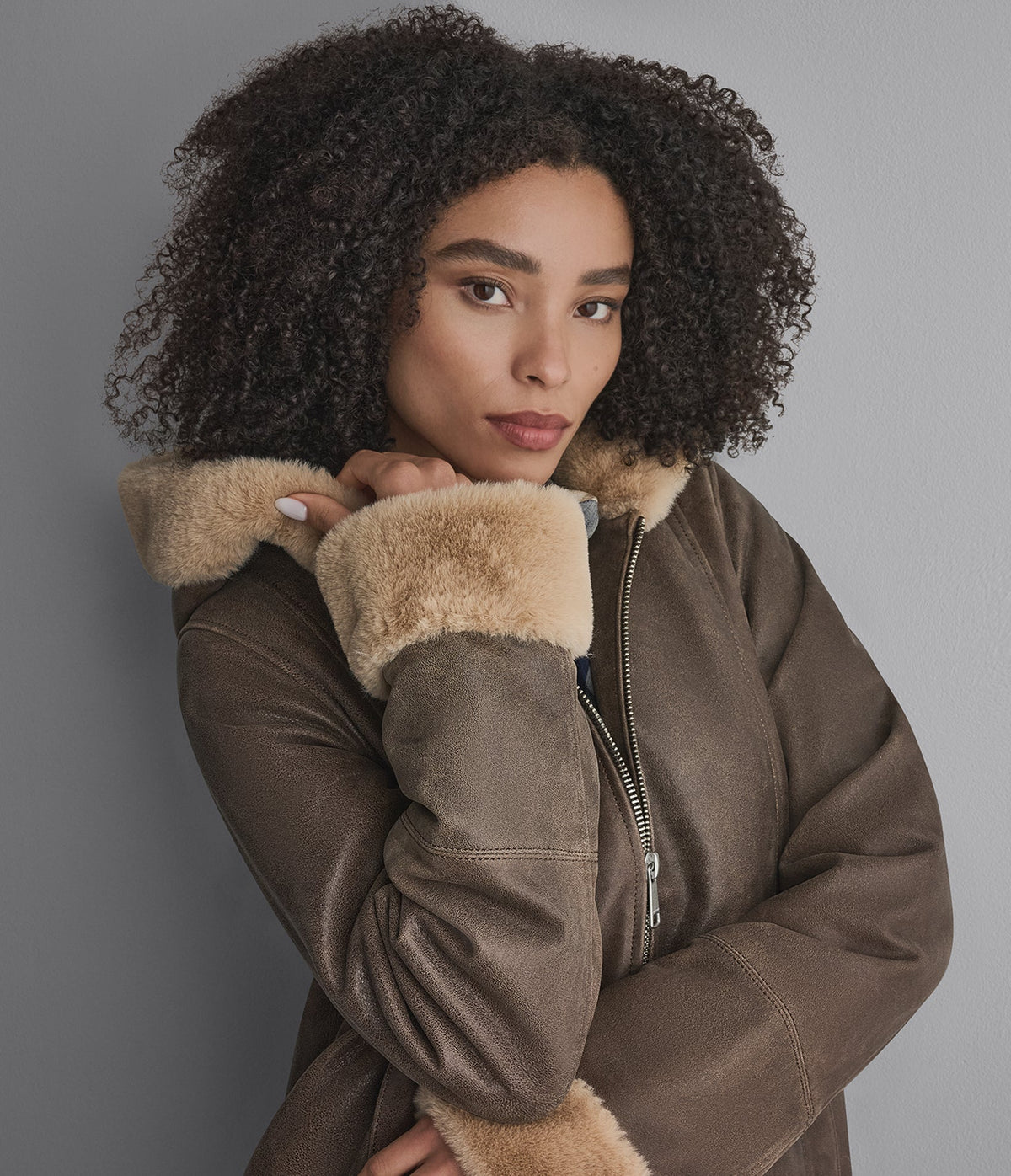 Vanessa Short Faux Fur Leather Jacket