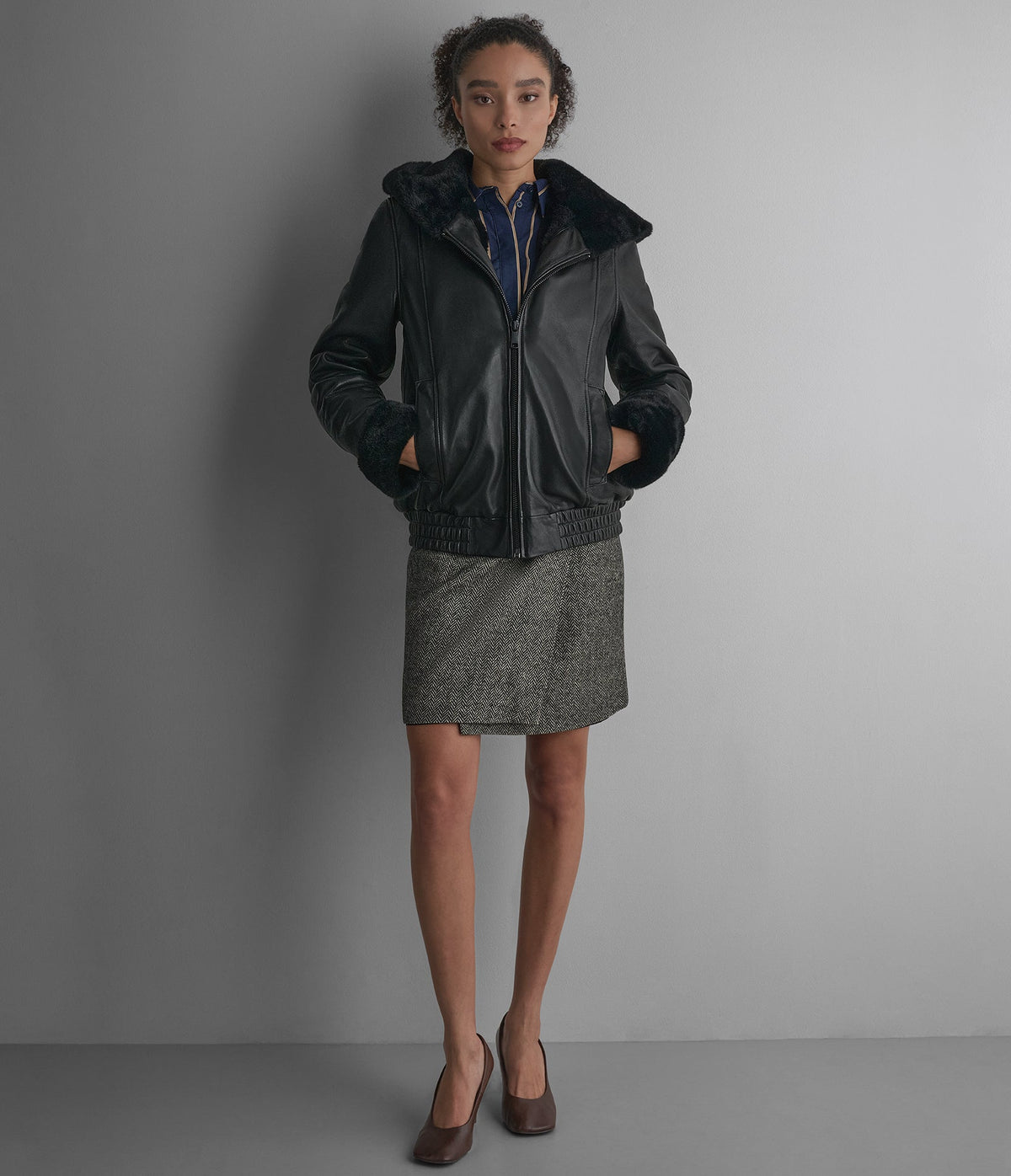 Morgan Faux Fur Leather Jacket