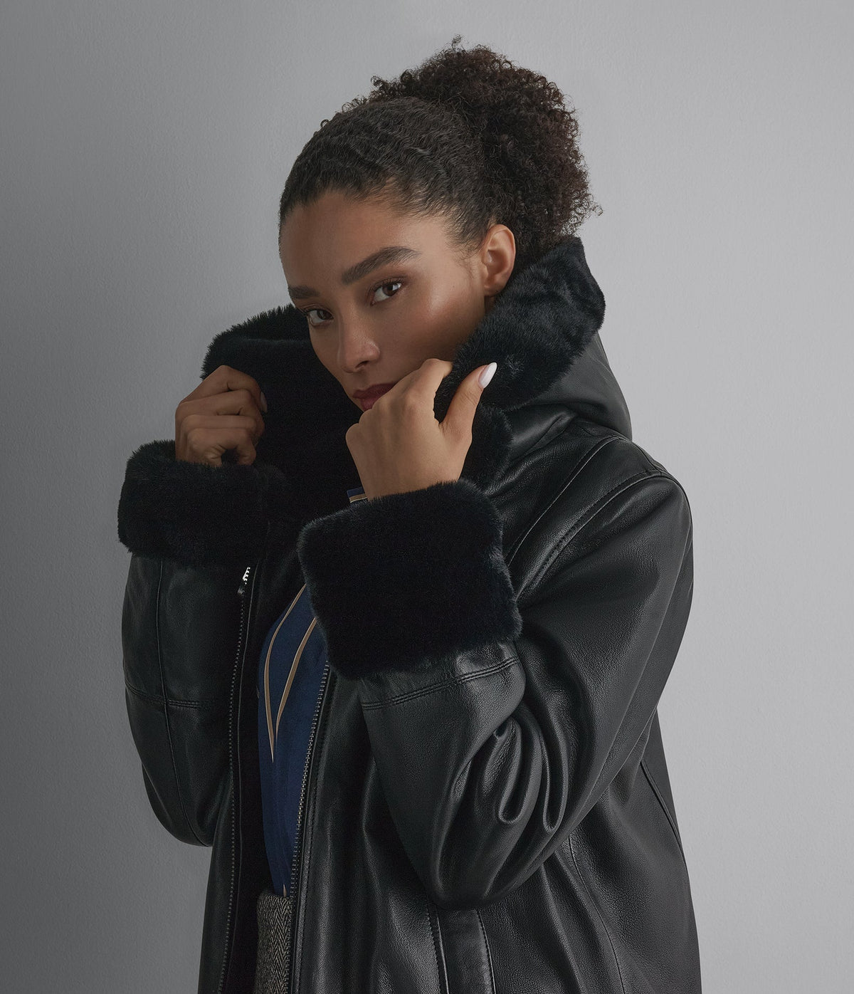 Morgan Faux Fur Leather Jacket