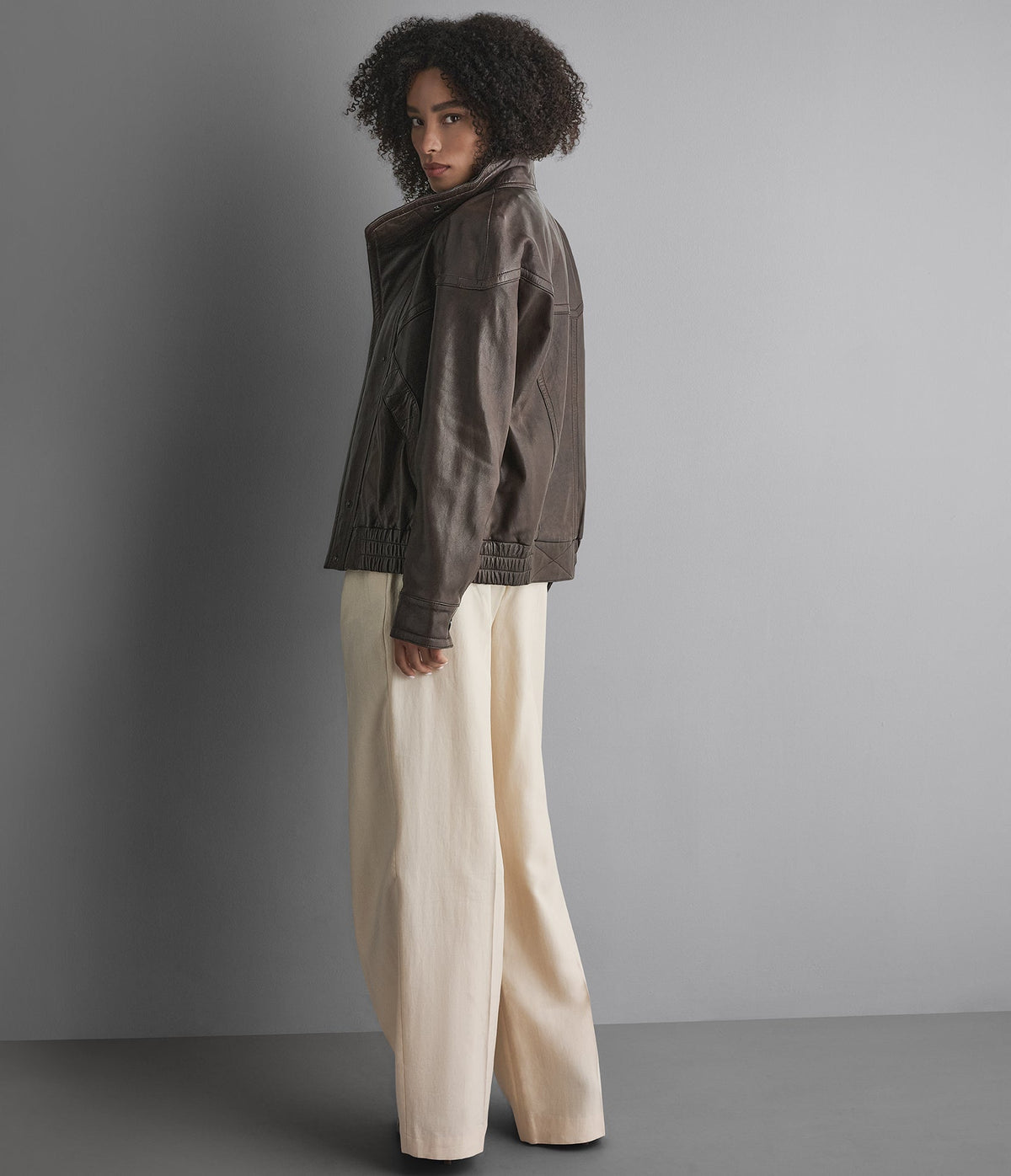 Valerie Leather Double Collared Jacket