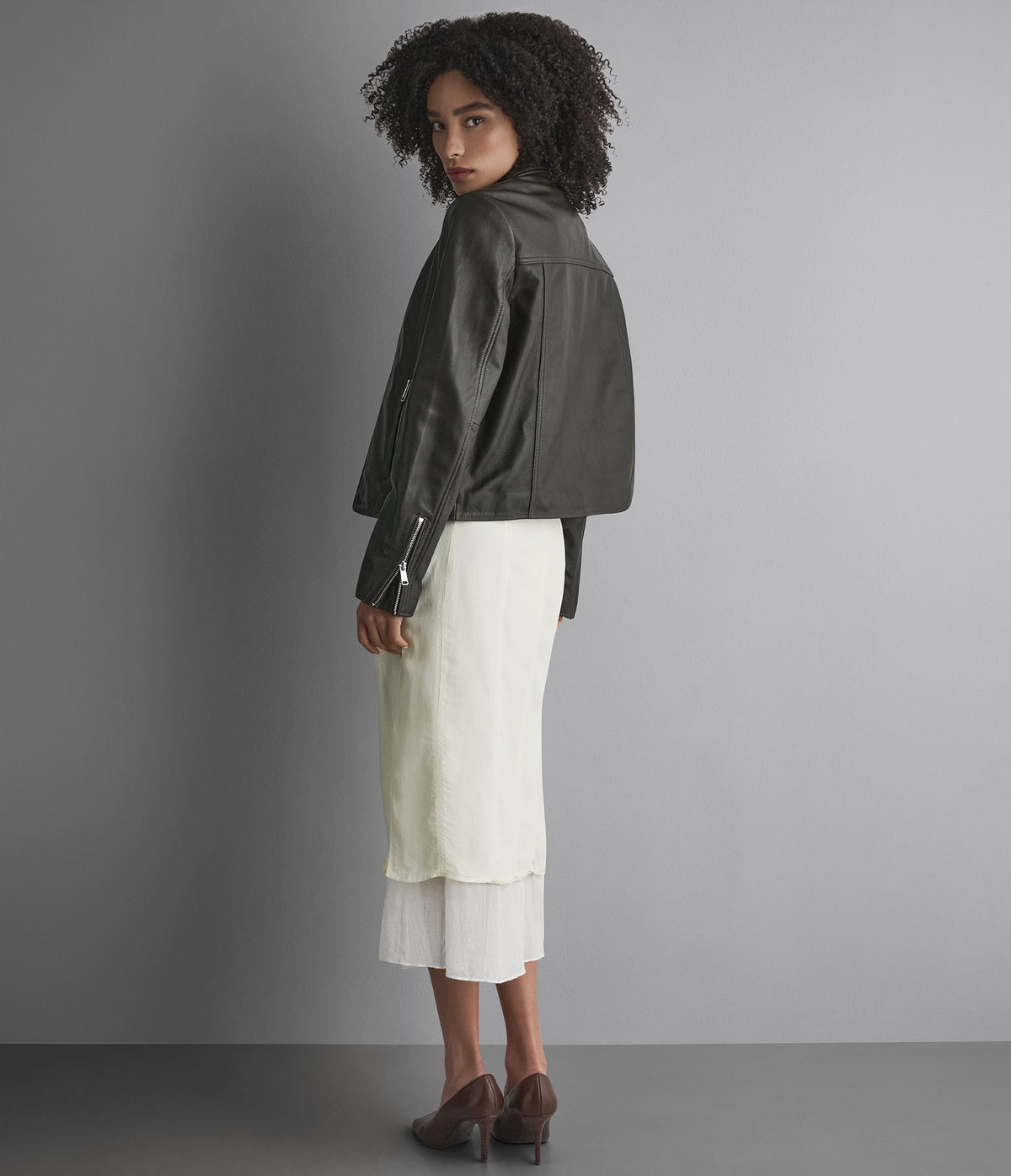 Justine Leather Shirt Jacket