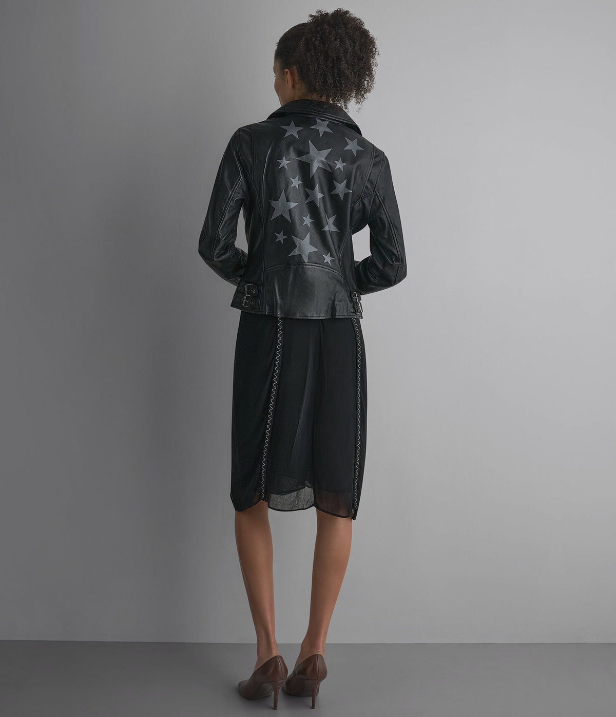 Delaney Leather Star Moto Jacket