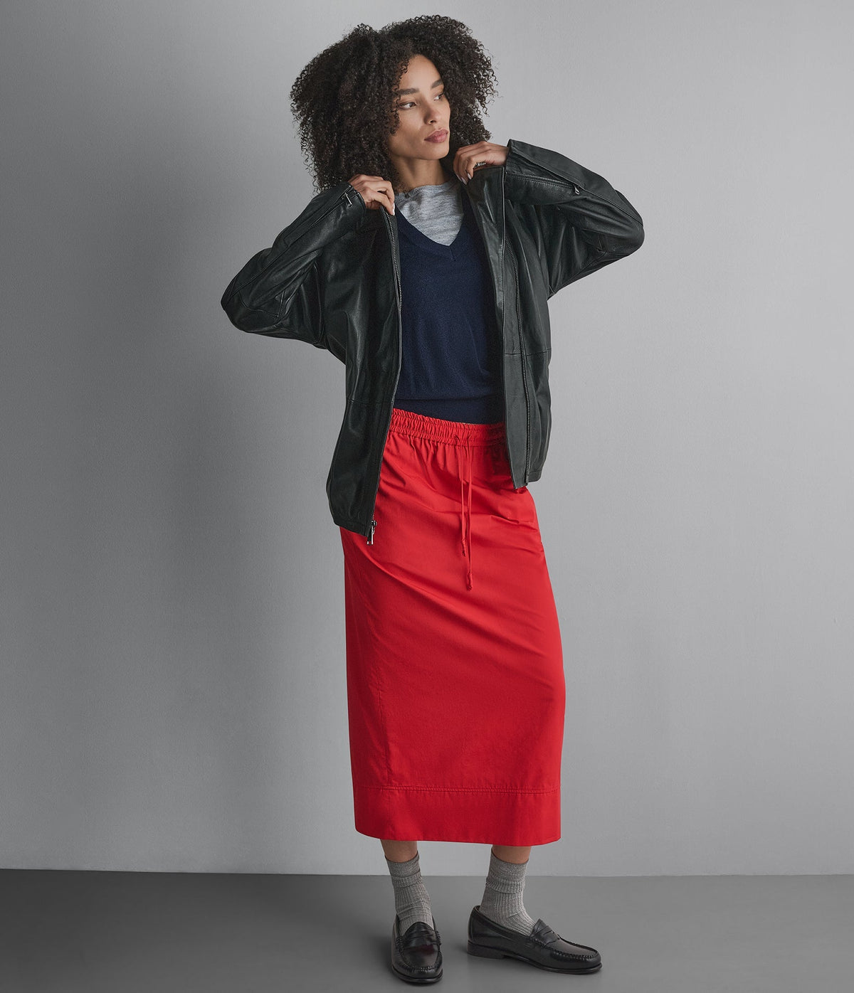 Monroe Leather Belted Asymmetric Moto Jacket