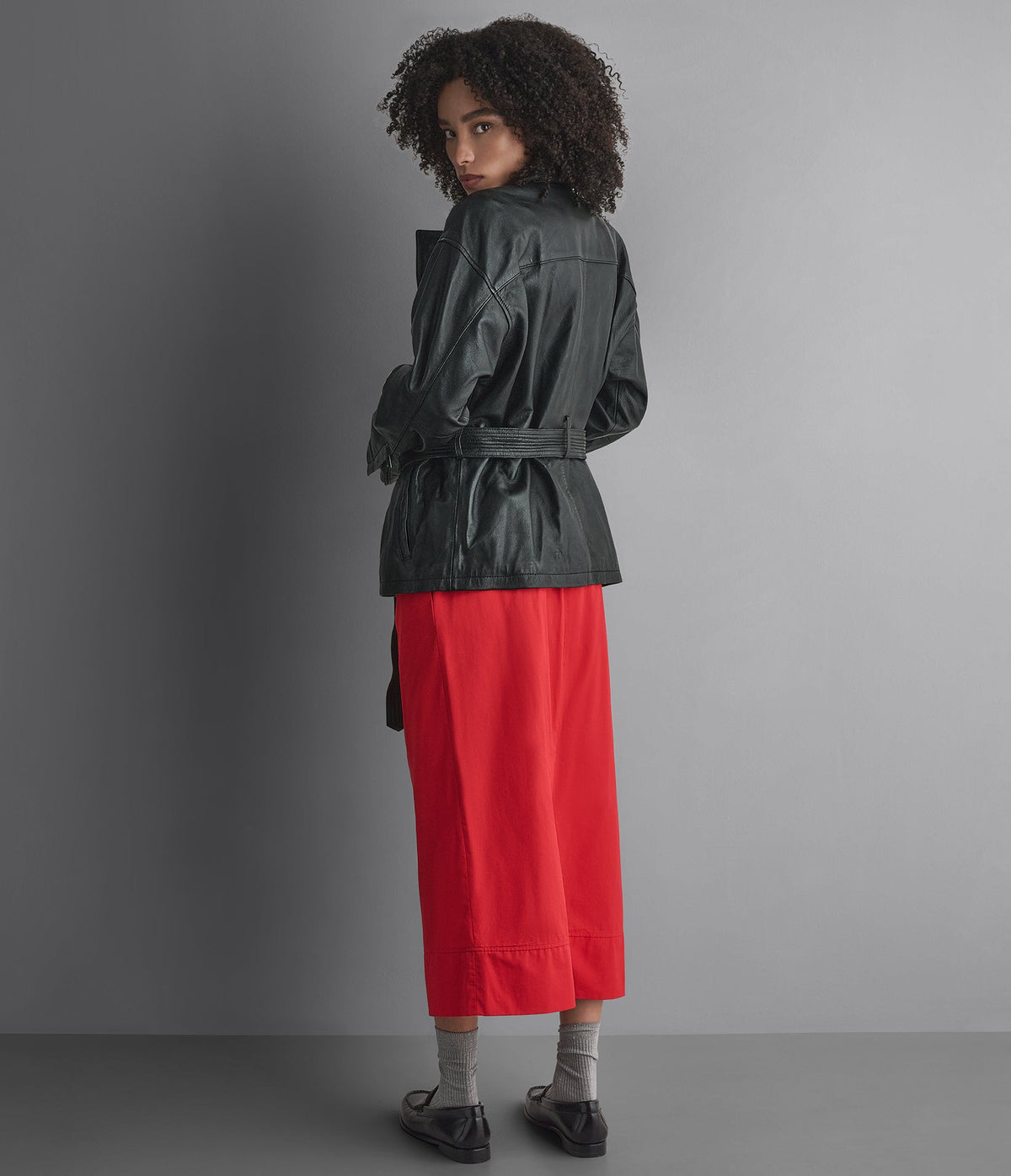 Monroe Leather Belted Asymmetric Moto Jacket