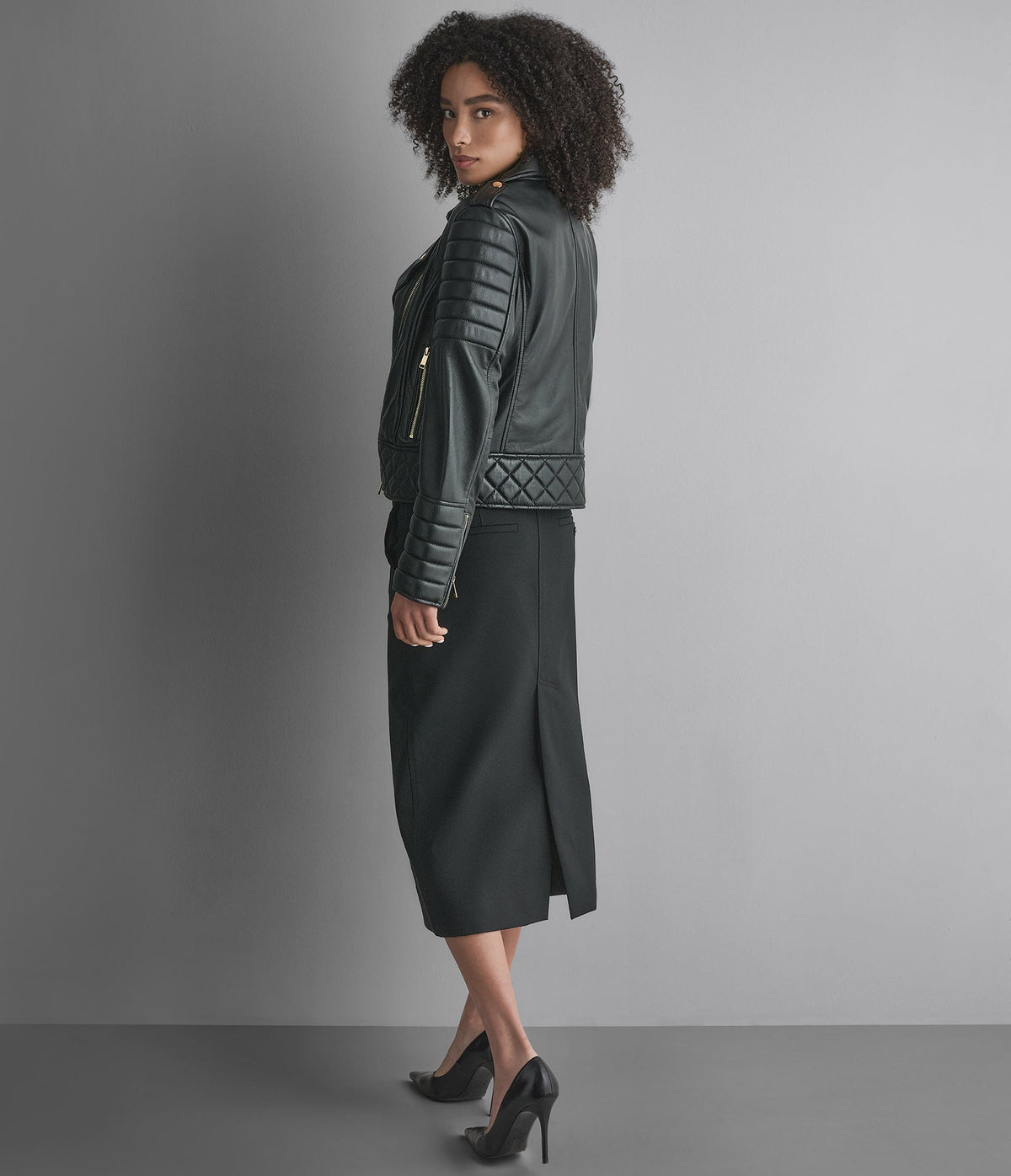 Mila Quilted Leather Moto Jacket