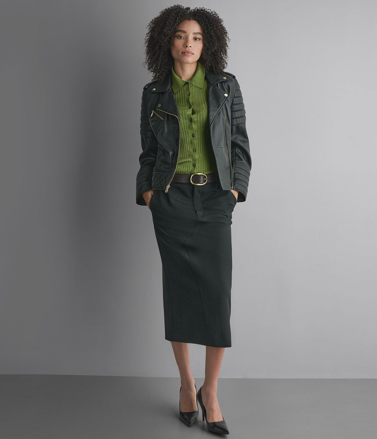 Mila Quilted Leather Moto Jacket