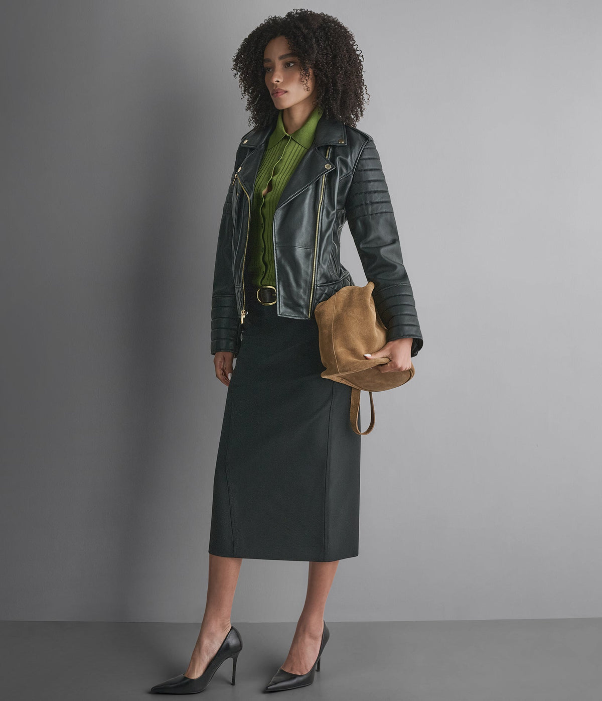 Mila Quilted Leather Moto Jacket