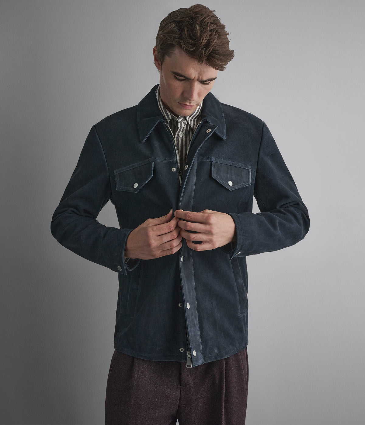 Wayne Twill Suede Shirt Jacket