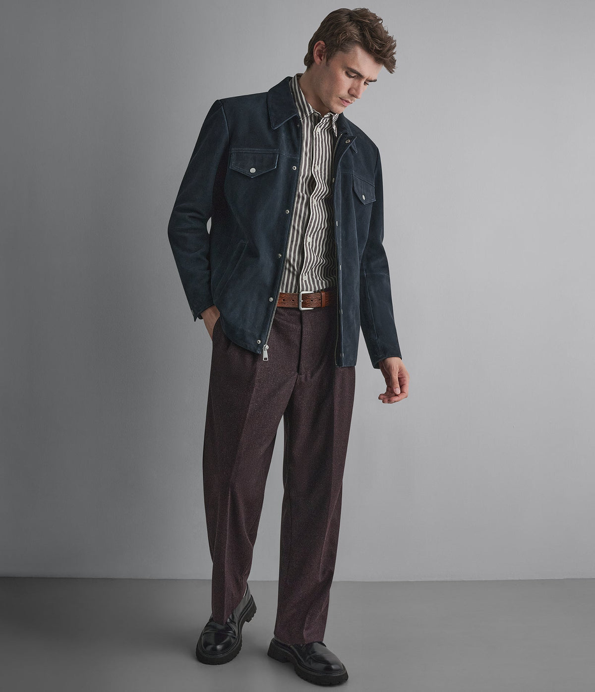 Wayne Twill Suede Shirt Jacket