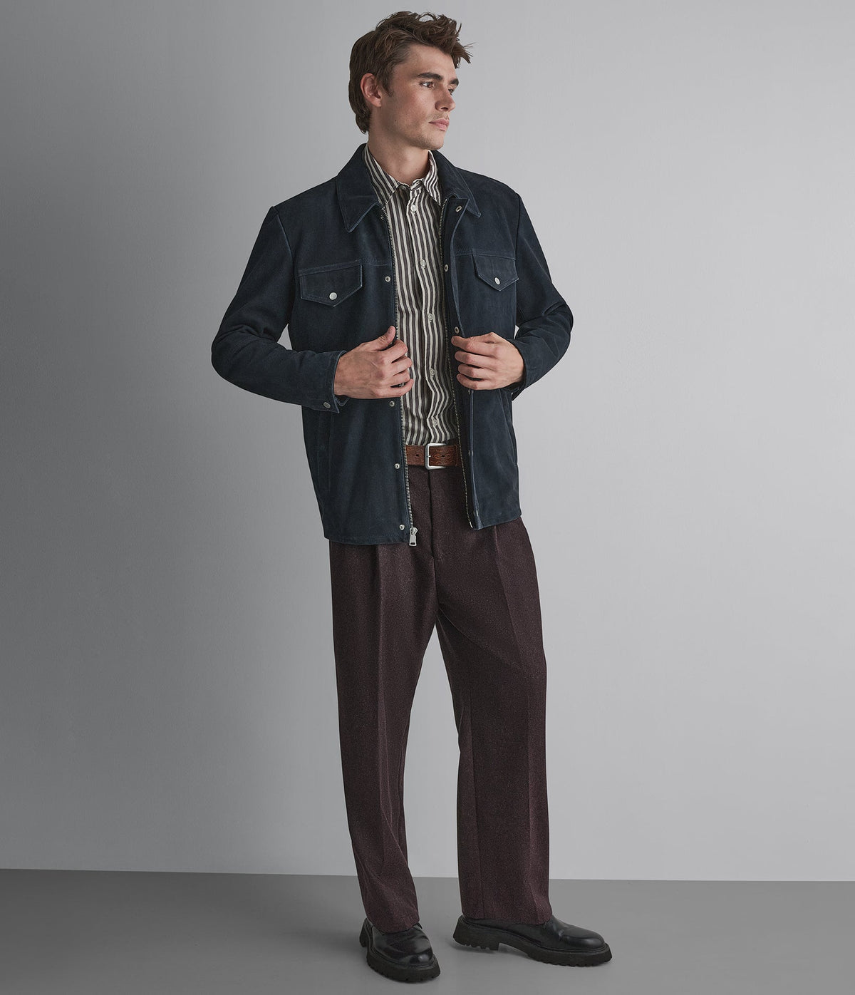 Wayne Twill Suede Shirt Jacket