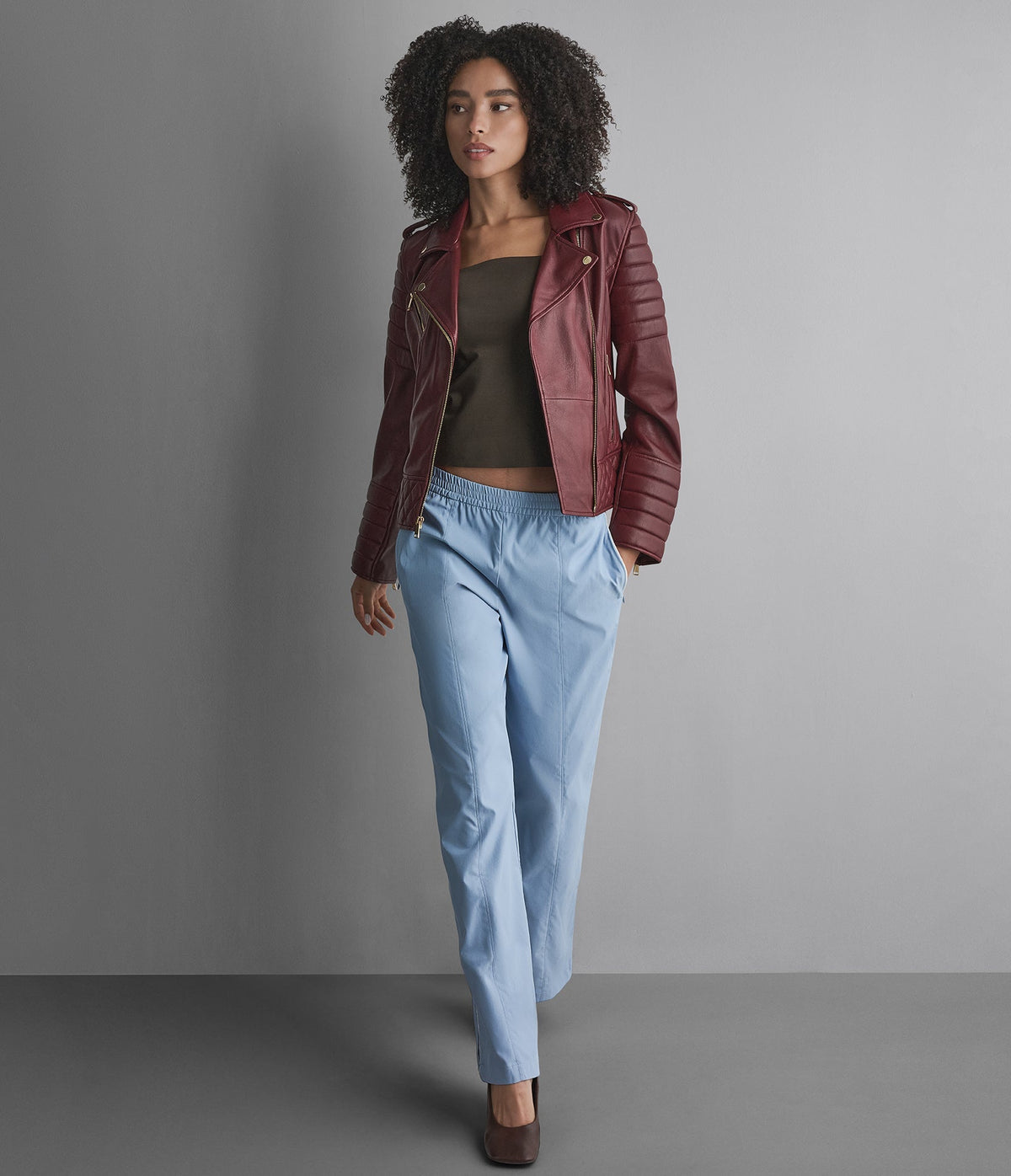 Mila Quilted Leather Moto Jacket