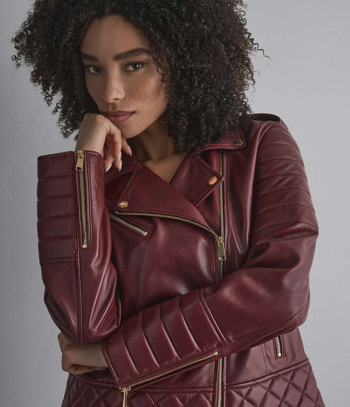 Mila Quilted Leather Moto Jacket