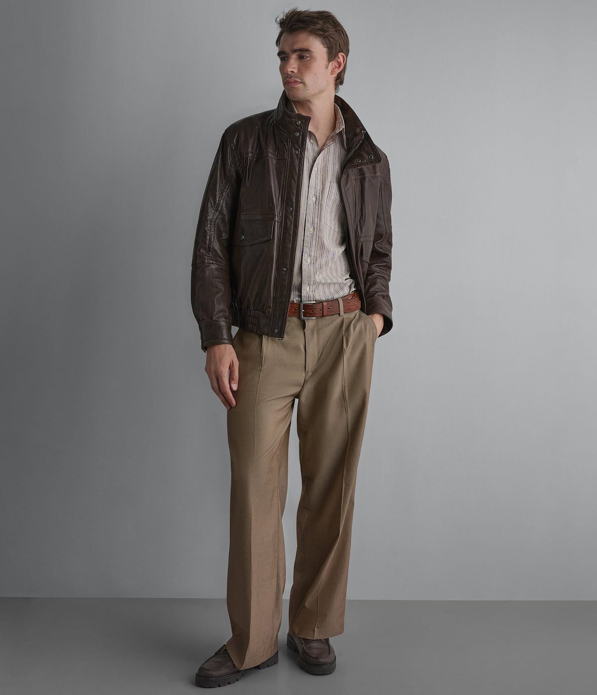 Marvin Leather Vintage Bomber Jacket