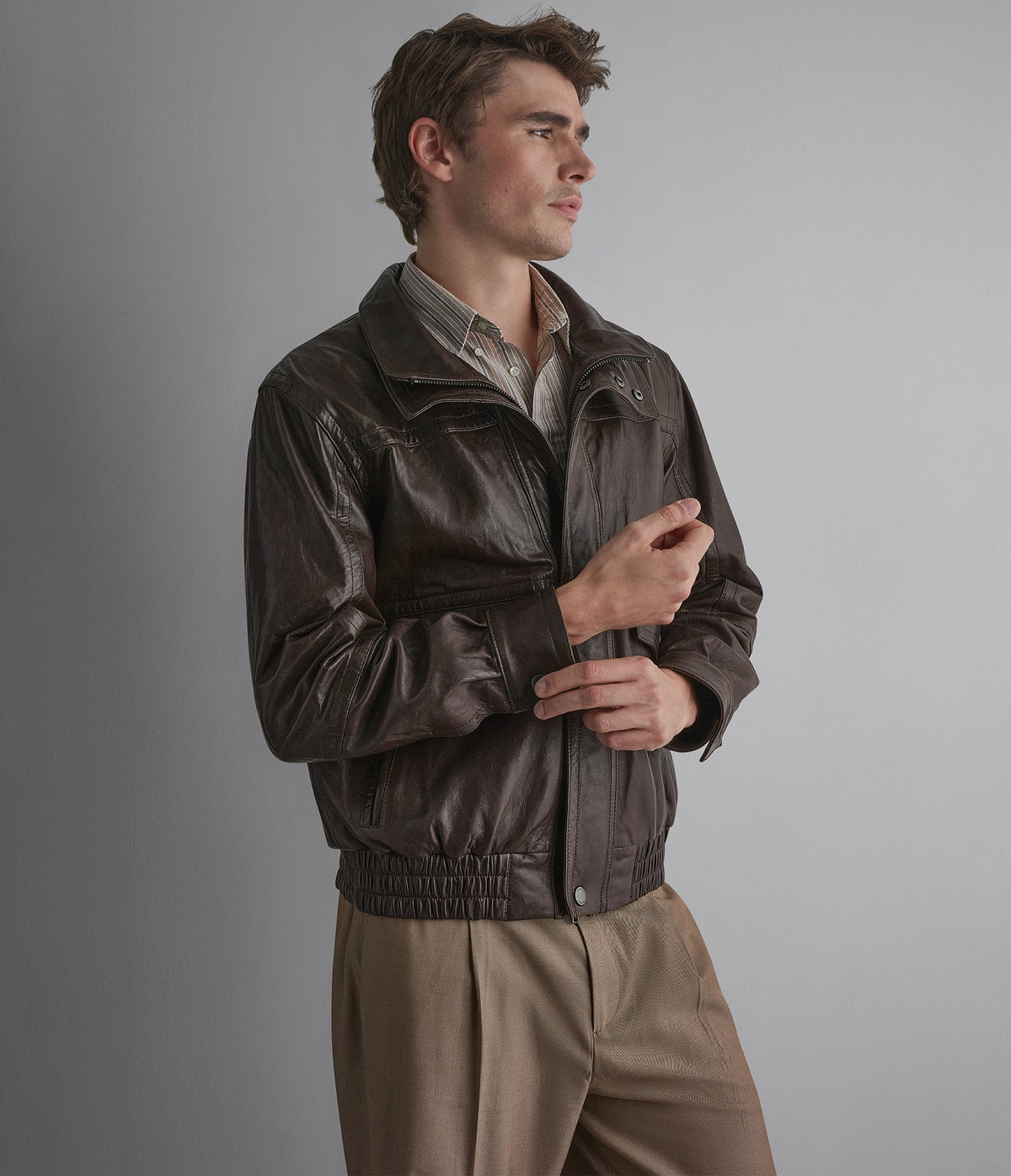 Marvin Leather Vintage Bomber Jacket