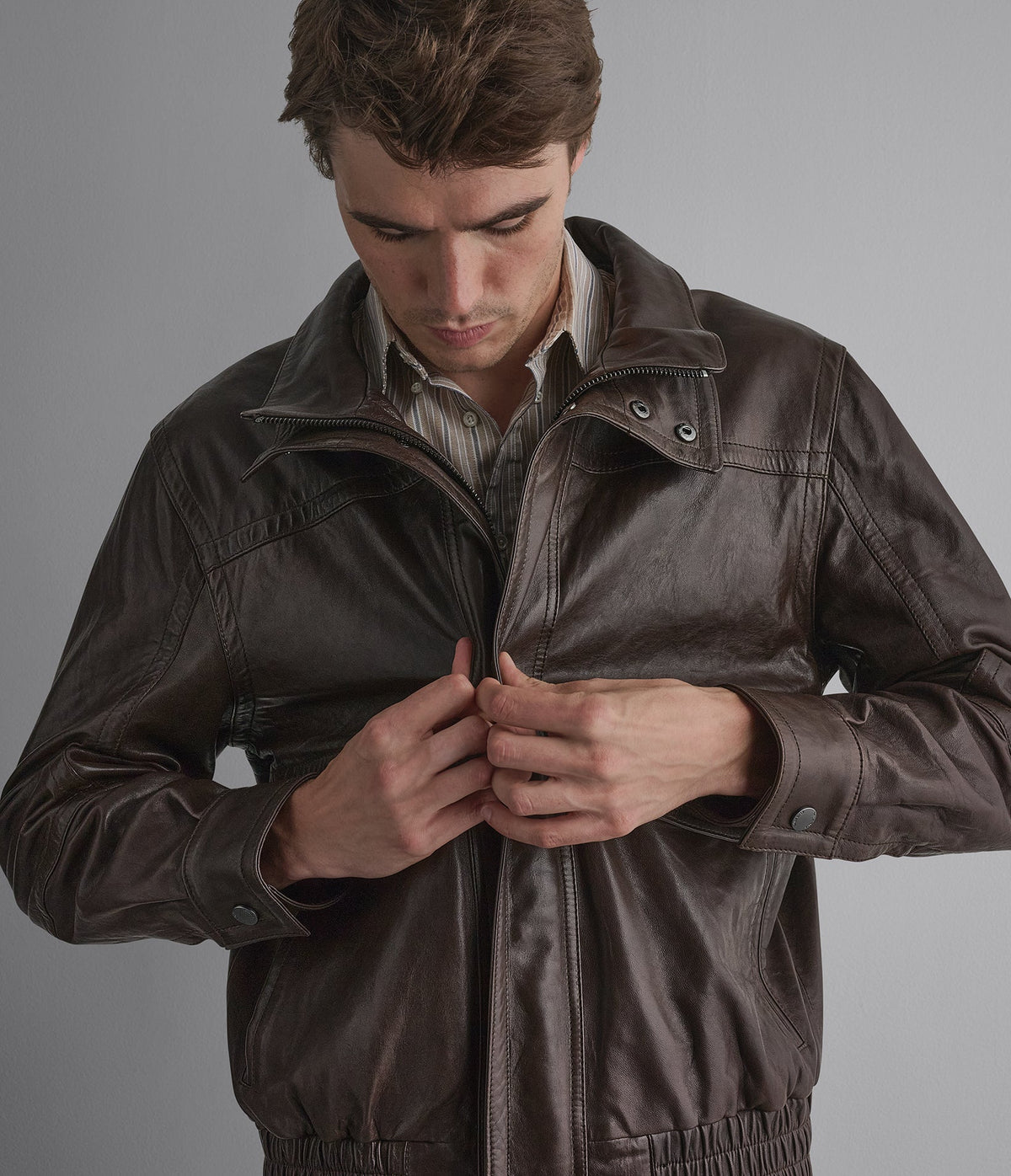 Marvin Leather Vintage Bomber Jacket