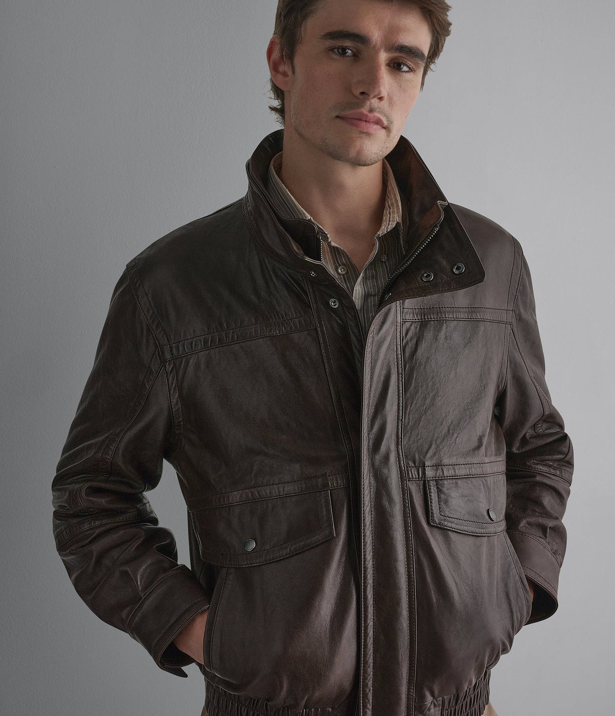 Marvin Leather Vintage Bomber Jacket