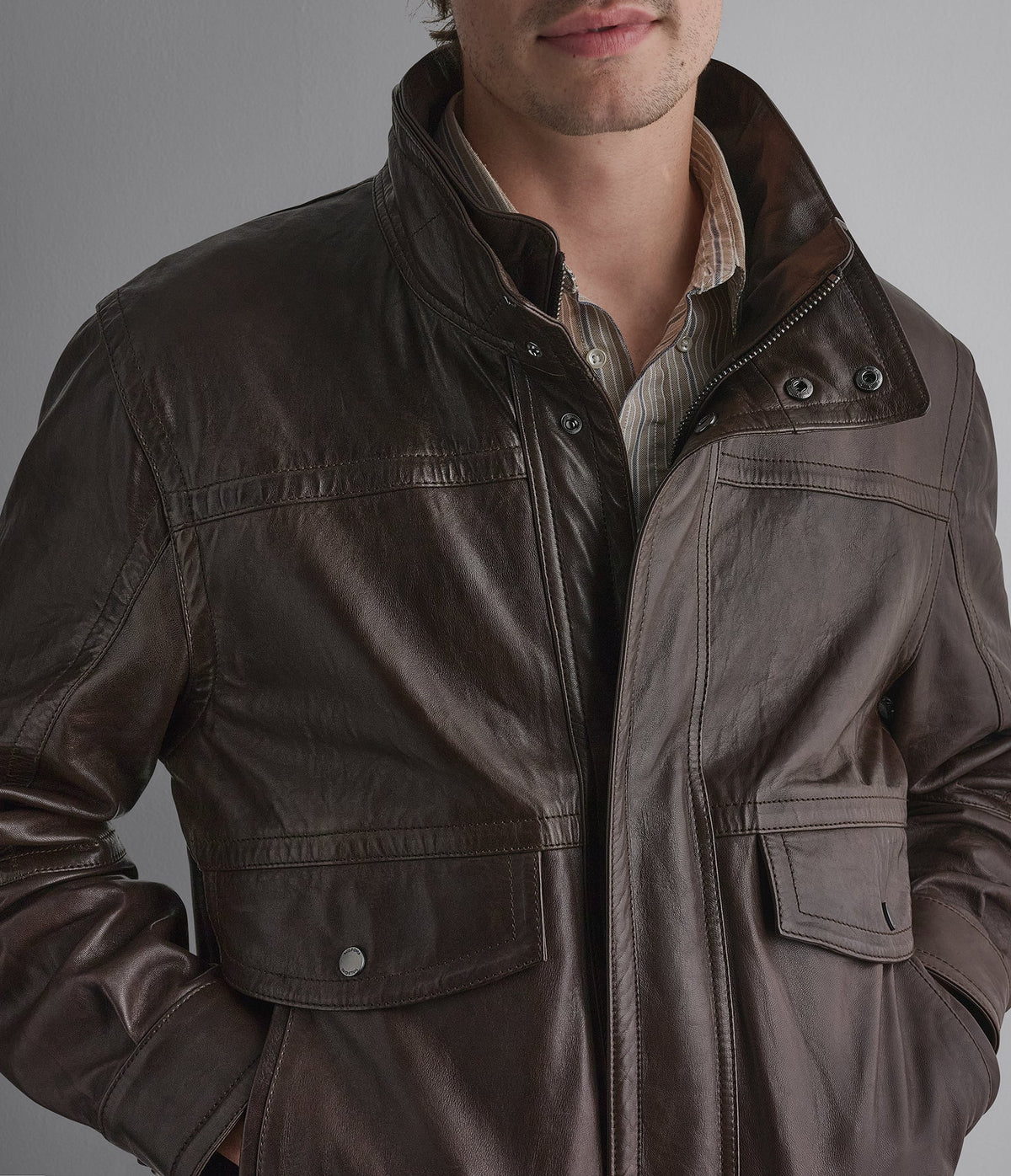 Marvin Leather Vintage Bomber Jacket