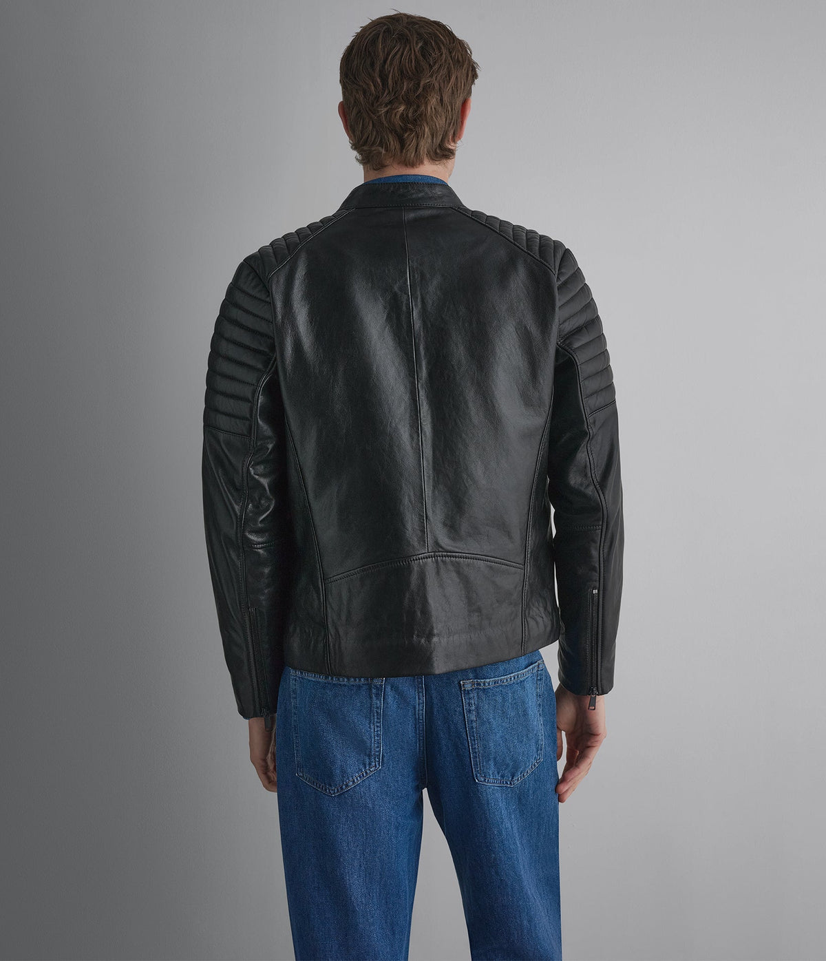 Andres Leather Moto With Zip Off Hood
