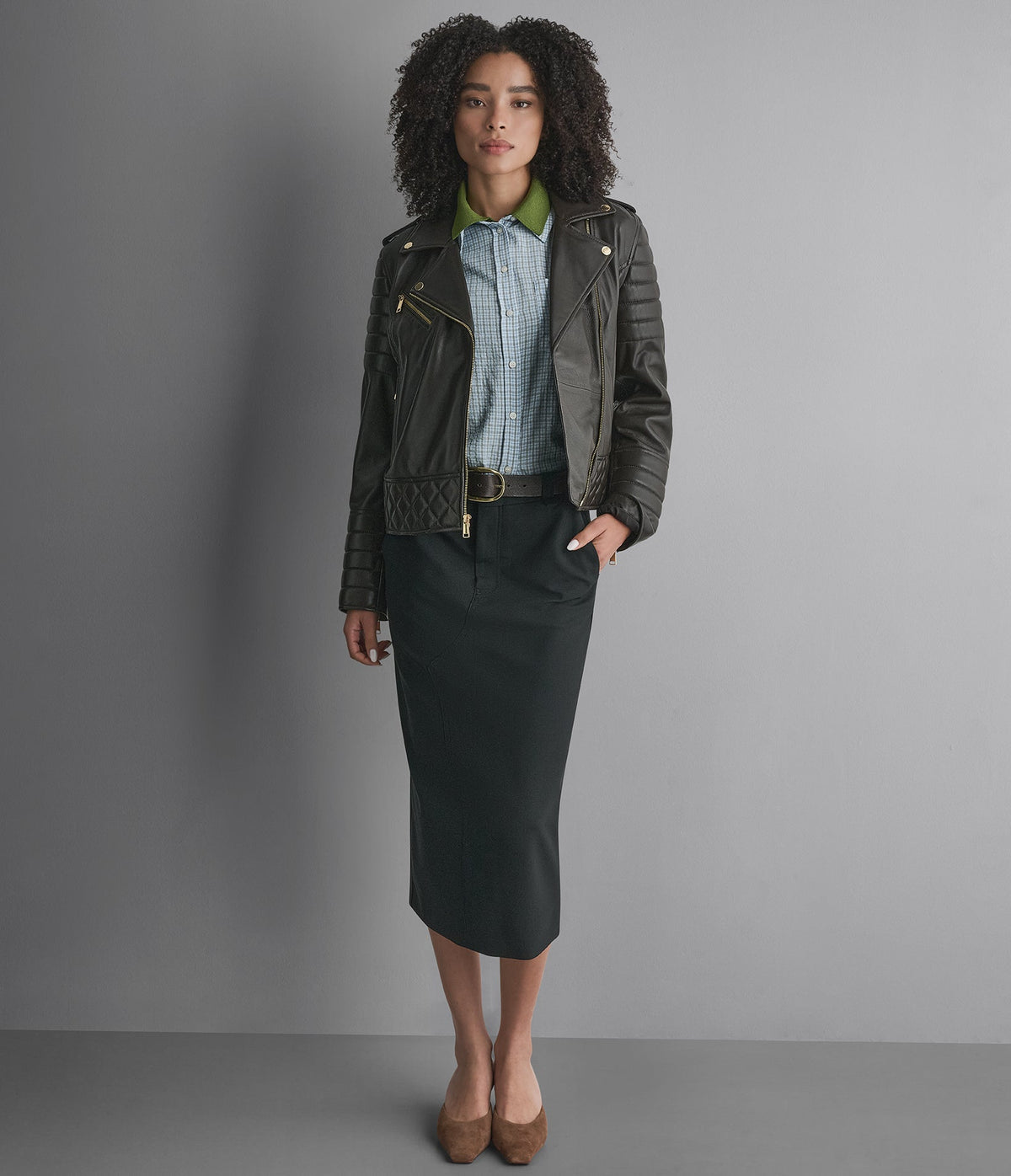 Mila Quilted Leather Moto Jacket