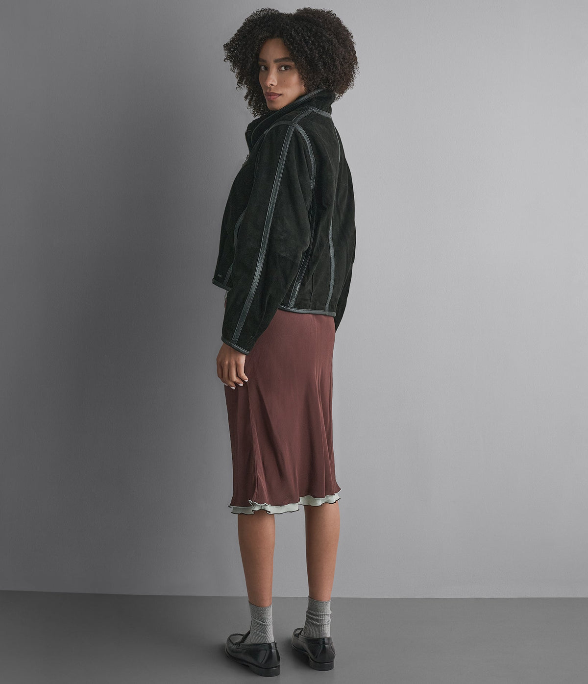 Ashley Faux Shearling Leather Moto Jacket