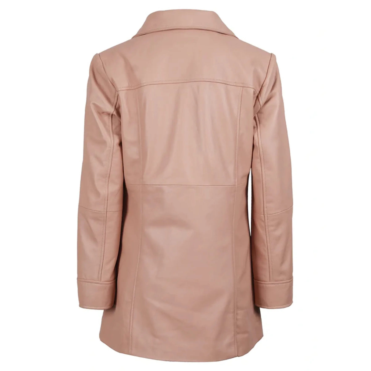 Sowachi Women’s 3/4 length Pink Real Leather Car Coat
