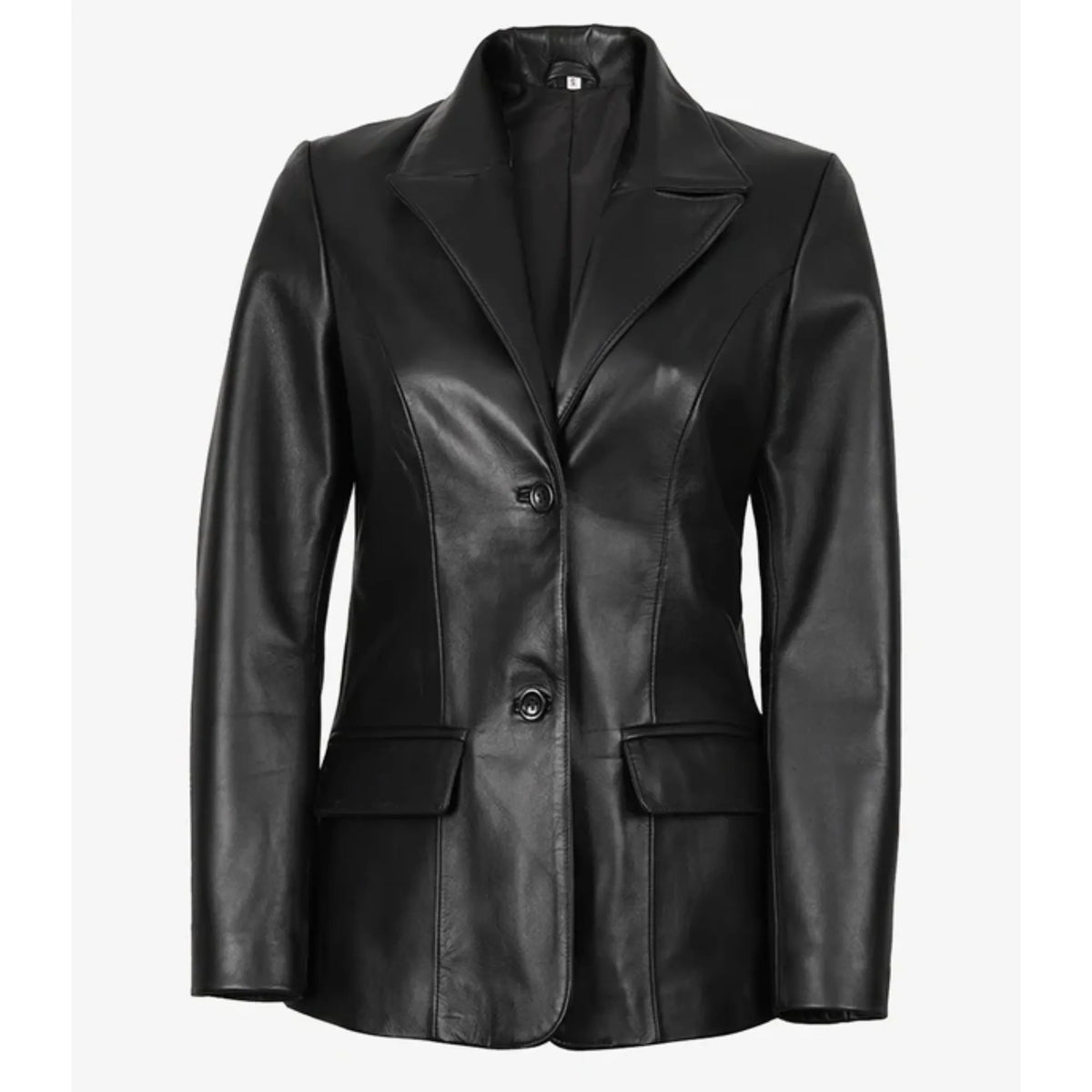 Sowachi Velisse - Women's Black Two Button Sheepskin Leather Blazer