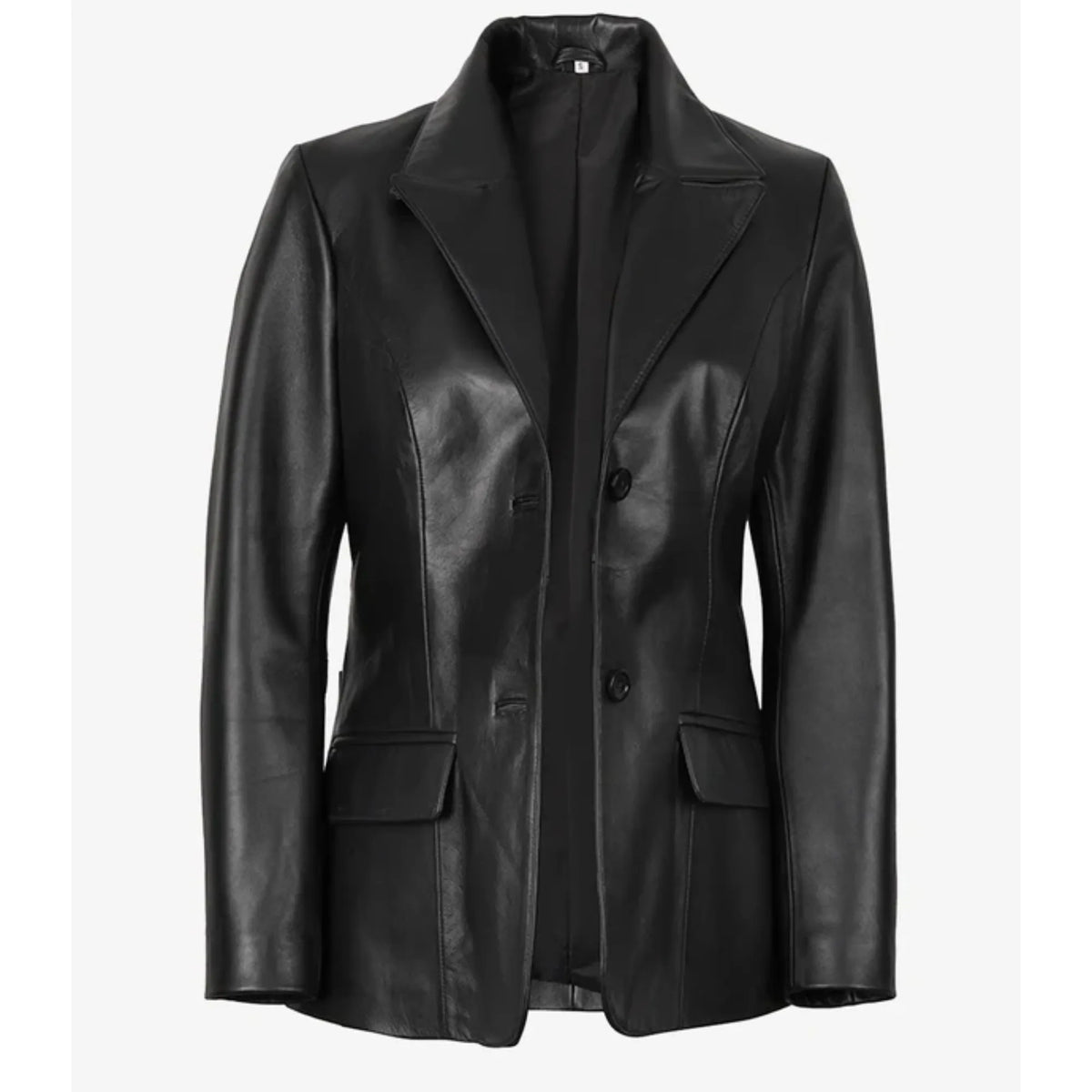 Sowachi Velisse - Women's Black Two Button Sheepskin Leather Blazer