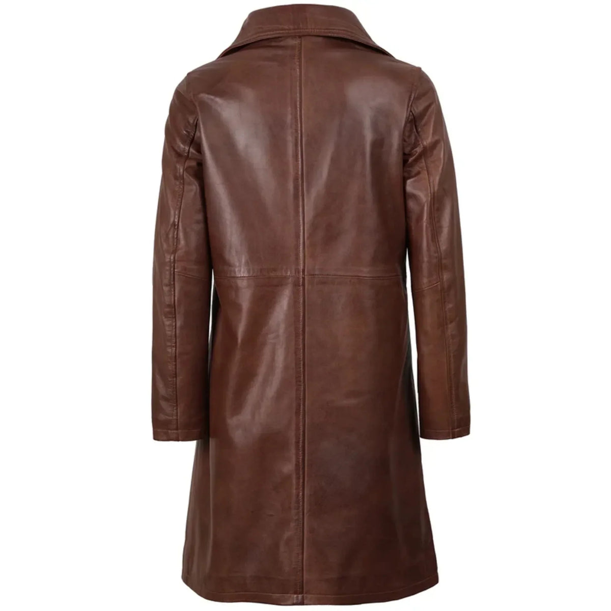 Sowachi Cavellia - Women's Cognac Brown 3/4 Length Leather Coat