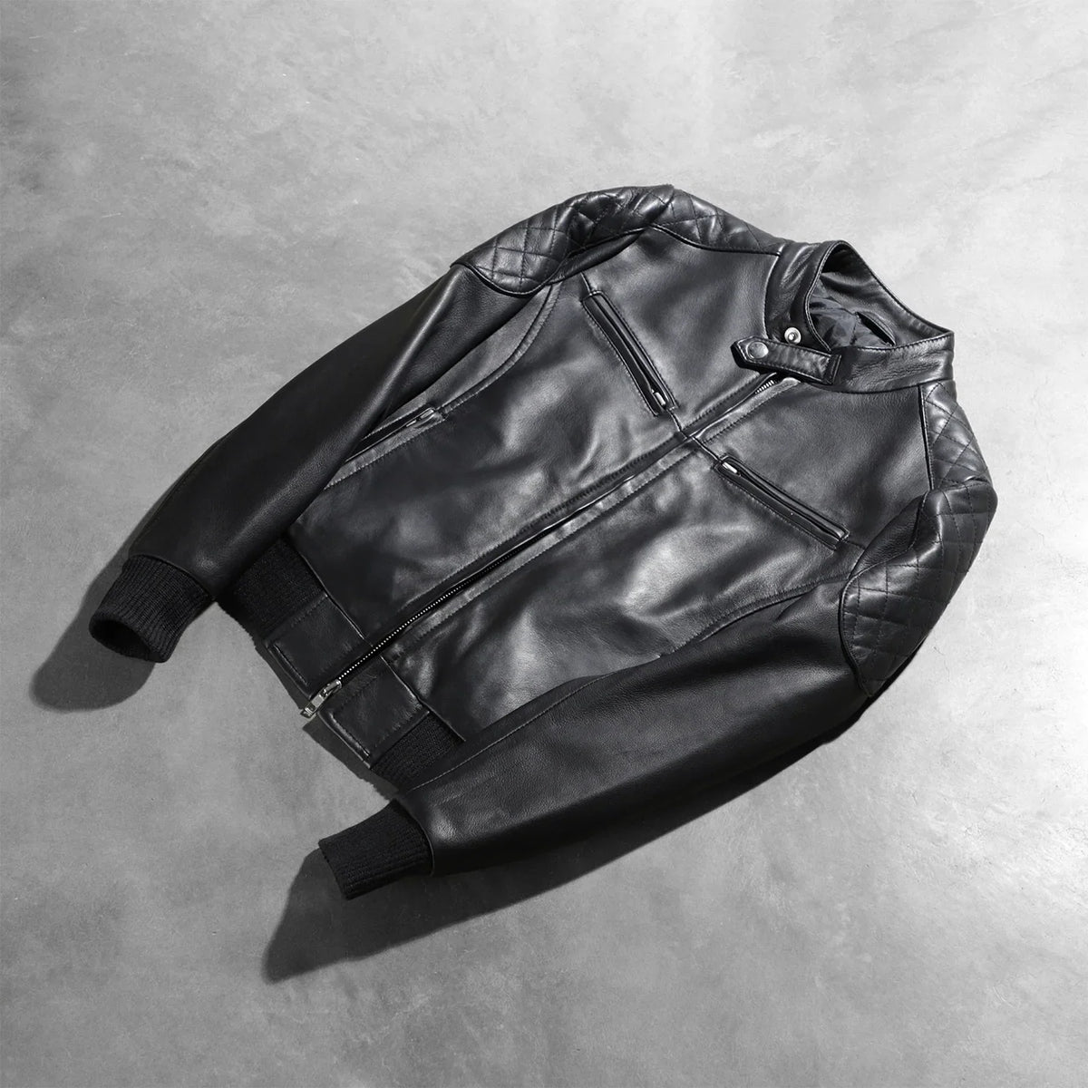 Sowachi Zenna Black Leather Bomber Jacket