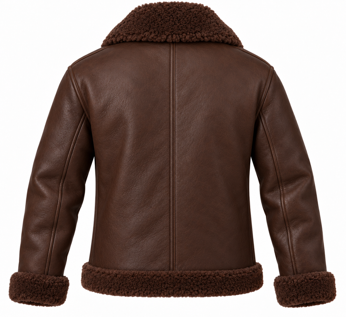 Men’s Brown Sheepskin Shearling Twin-Zip Heritage B-3 Aviator Jacket — SH002