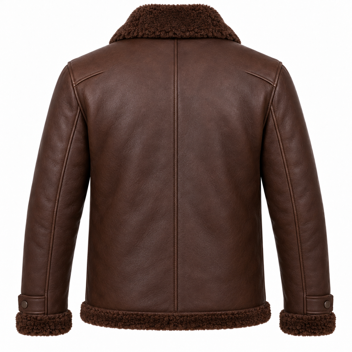 Men’s Brown Sheepskin Shearling Twin-Zip Field Jacket — SH092